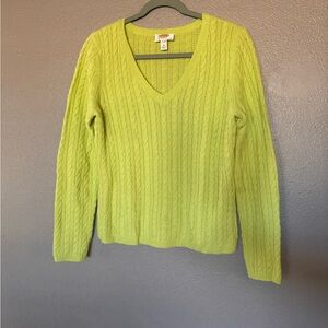 Talbots V-Neck Bright Green Sweater